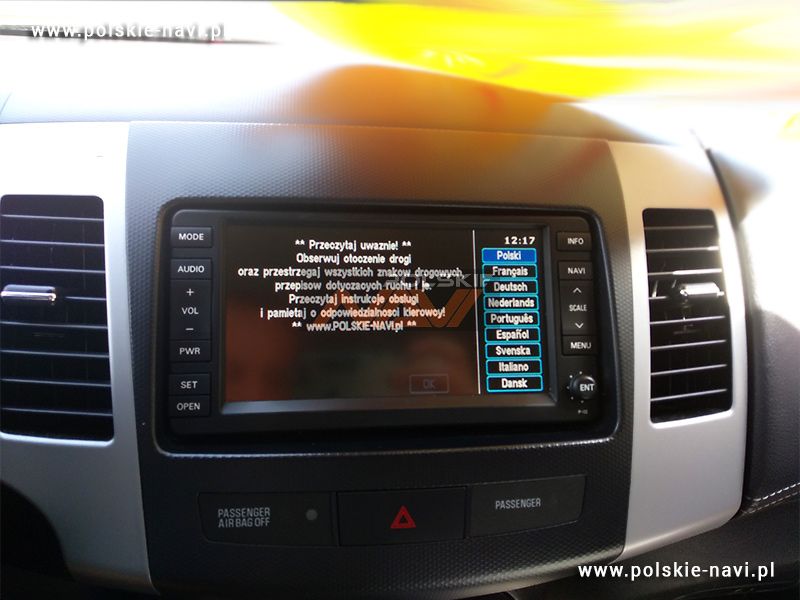 Peugeot MCS 4007, 4008 Tłumaczenie nawigacji - Polskie menu